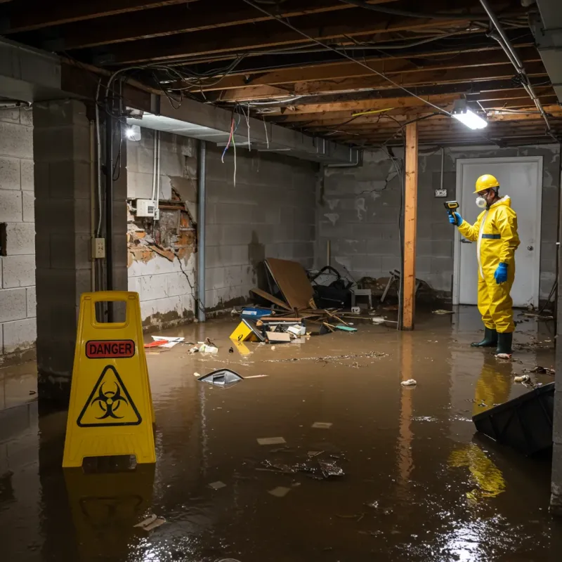 Flooded Basement Electrical Hazard in Lindsborg, KS Property