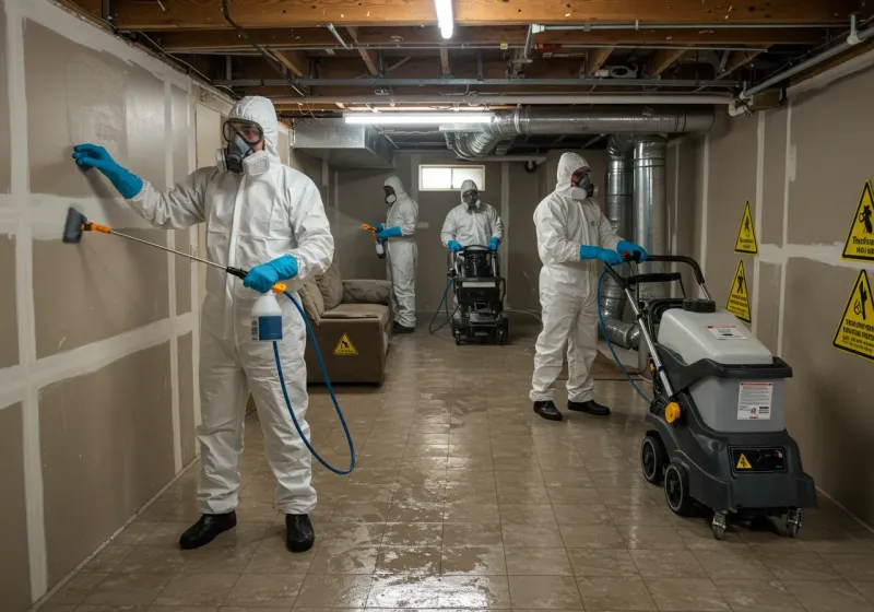 Basement Moisture Removal and Structural Drying process in Lindsborg, KS